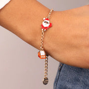 Bracciale in Metallo con babbo natale, albero, casa e pupazzo di neve