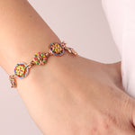 Bracciale in Metallo con maioliche siciliane e smalti colorati - BYSIMON gioielli
