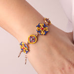 Bracciale in Metallo con maioliche siciliane e smalti colorati - BYSIMON gioielli