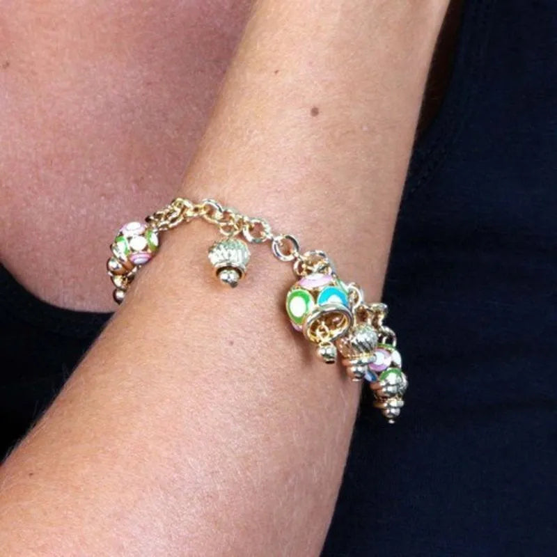 Bracciale in Metallo con campanelle colorate - BYSIMON gioielli
