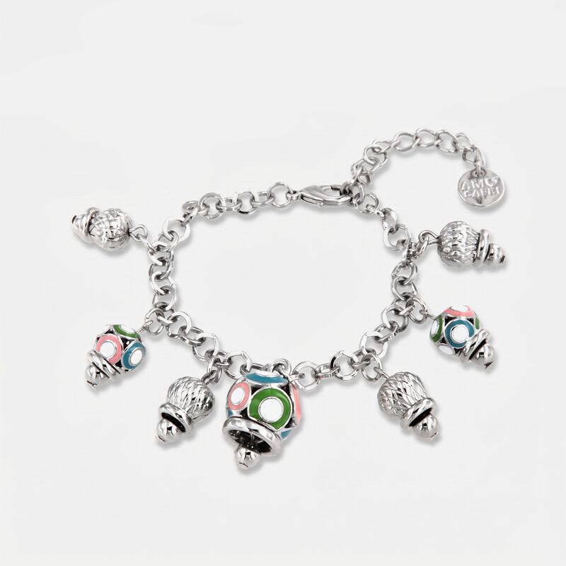 Bracciale in Metallo con campanelle colorate - BYSIMON gioielli