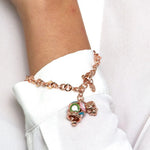 Bracciale in Metallo con campana colorata e piccola campanella con cuori - BYSIMON gioielli