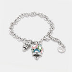 Bracciale in Metallo con campana colorata e piccola campanella con cuori - BYSIMON gioielli