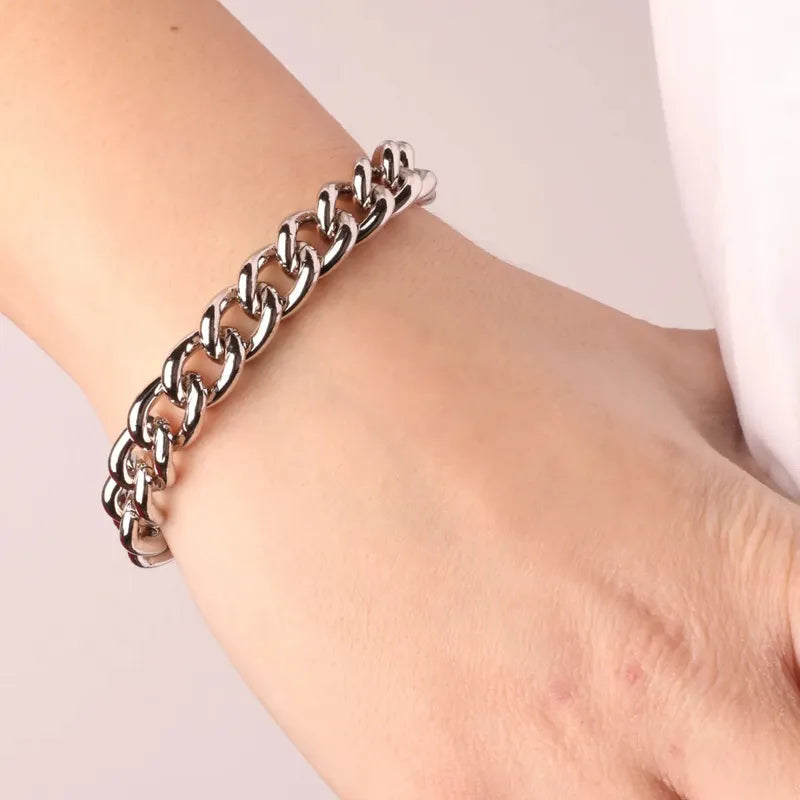 Bracciale in Metallo a catena intrecciata con chiusura ad anello