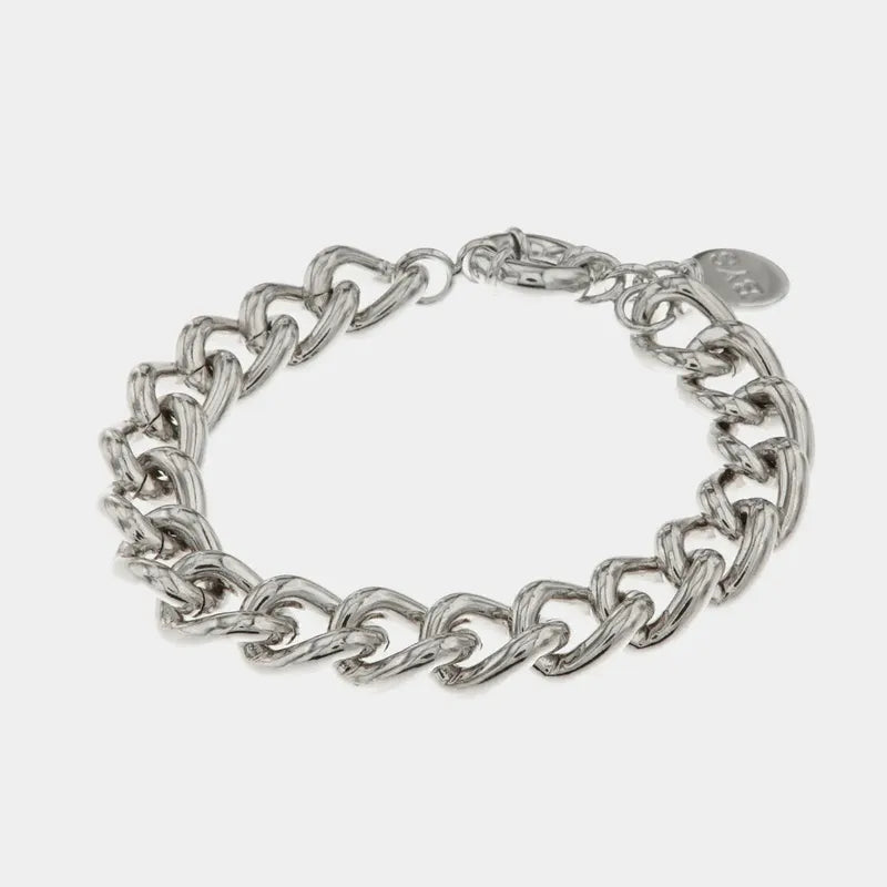 Bracciale in Metallo a catena intrecciata con chiusura ad anello