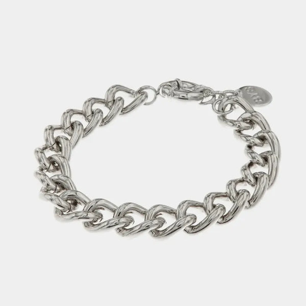 Bracciale in Metallo a catena intrecciata con chiusura ad anello
