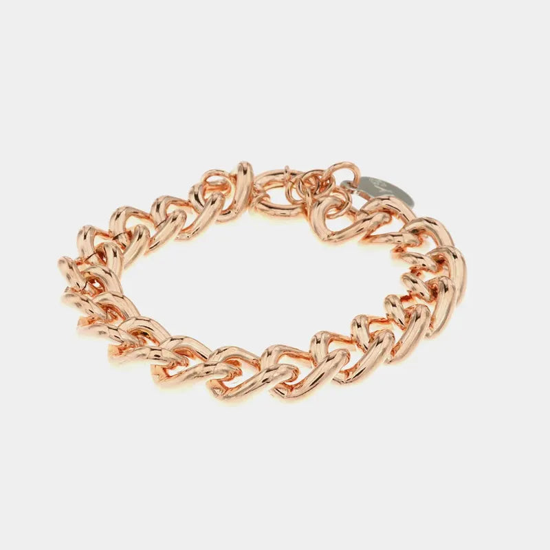 Bracciale in Metallo a catena intrecciata con chiusura ad anello