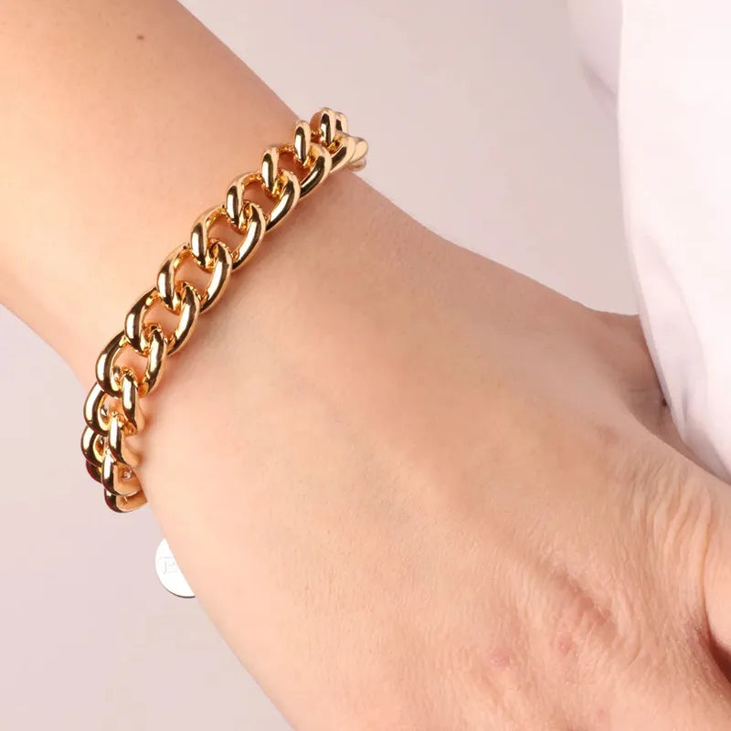 Bracciale in Metallo a catena intrecciata con chiusura ad anello