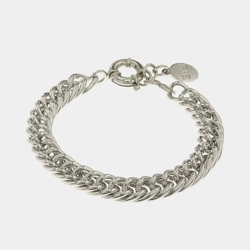 Bracciale in Metallo a groumette doppia con chiusura ad anello