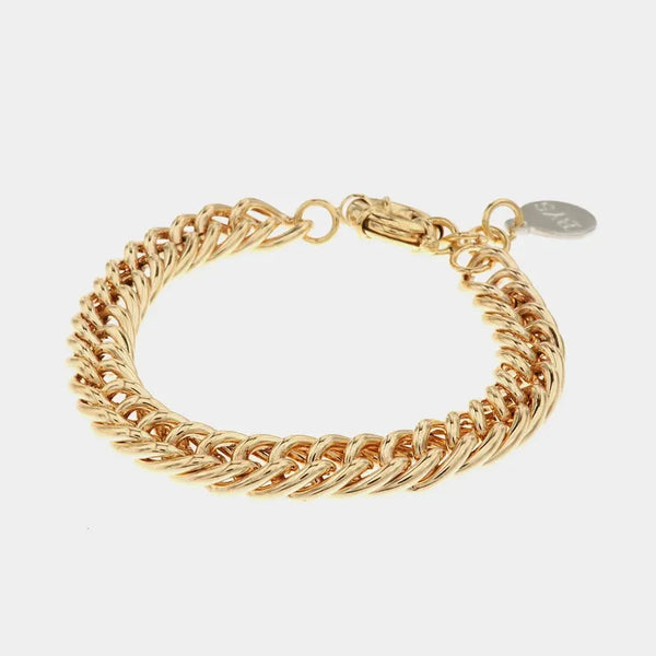 Bracciale in Metallo a groumette doppia con chiusura ad anello