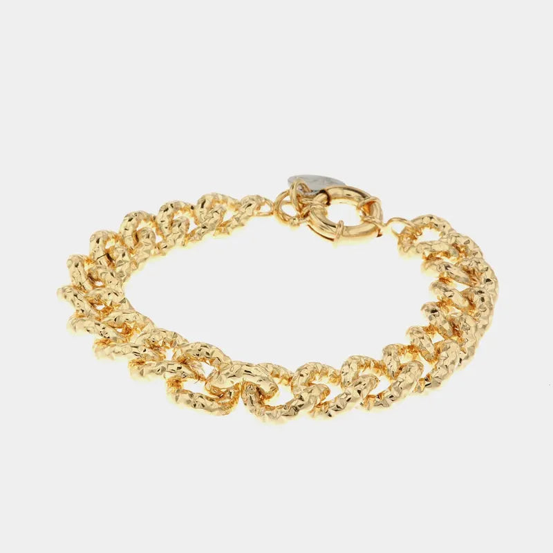 Bracciale in Metallo groumette con lavorazione martellata e chiusura ad anello
