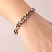 Bracciale in Metallo groumette effetto diamantato con chiusura ad anello