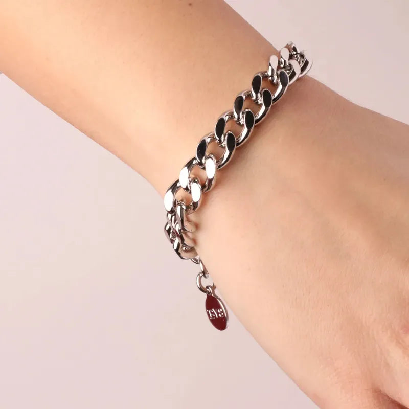 Bracciale in Metallo a catena groumette con chiusura ad anello