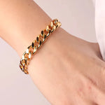 Bracciale in Metallo a catena groumette con chiusura ad anello