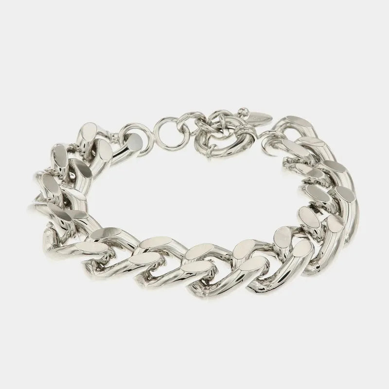 Bracciale in Metallo a catena groumette con chiusura ad anello