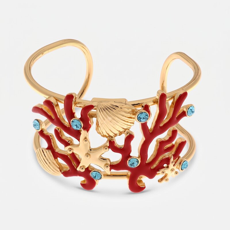 Bracciale marino con coralli stella marina e conchiglie | collane conchiglia | BYSIMON
