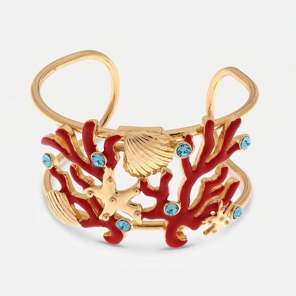 Bracciale marino con coralli stella marina e conchiglie | collane conchiglia | BYSIMON