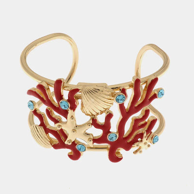 Bracciale marino con coralli stella marina e conchiglie | collane conchiglia | BYSIMON