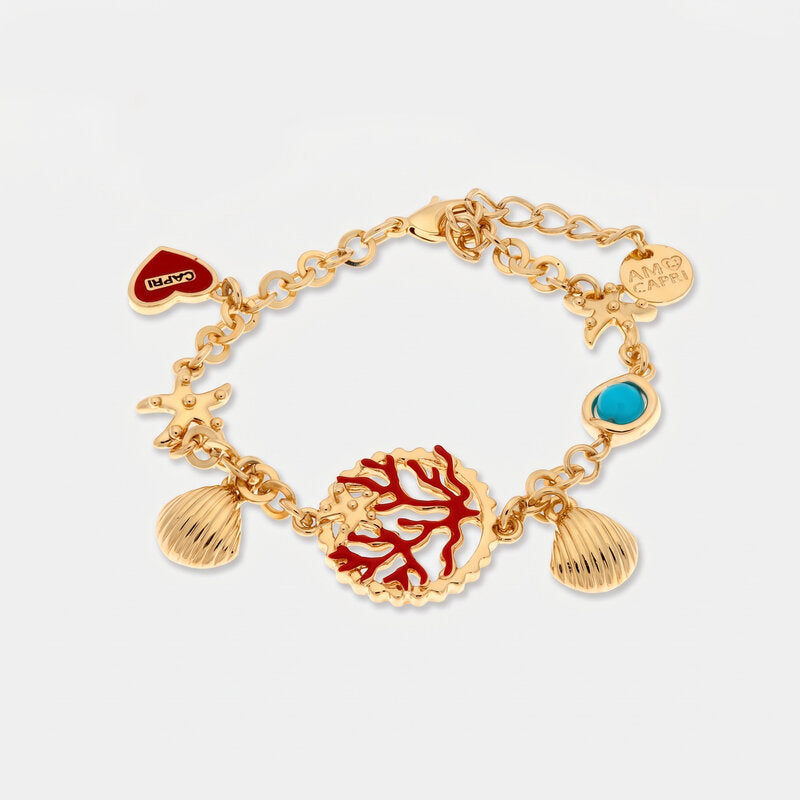 Bracciale stile marino con coralli e conchiglie | gioielli con conchiglie | BYSIMON