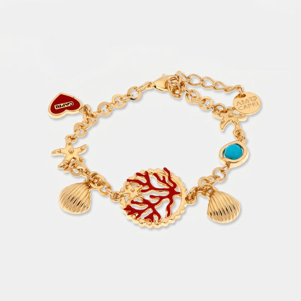 Bracciale stile marino con coralli e conchiglie | gioielli con conchiglie | BYSIMON