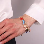 Bracciale in Metallo con stelle marine, conchiglie, ancora e timone