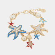 Bracciale in Metallo con stelle marine e conchiglie