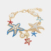 Bracciale in Metallo con stelle marine e conchiglie