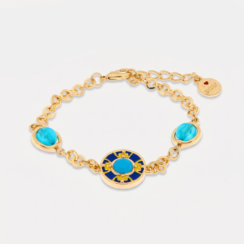 Bracciale in Metallo con maiolica SICILY - gioiello BySimon