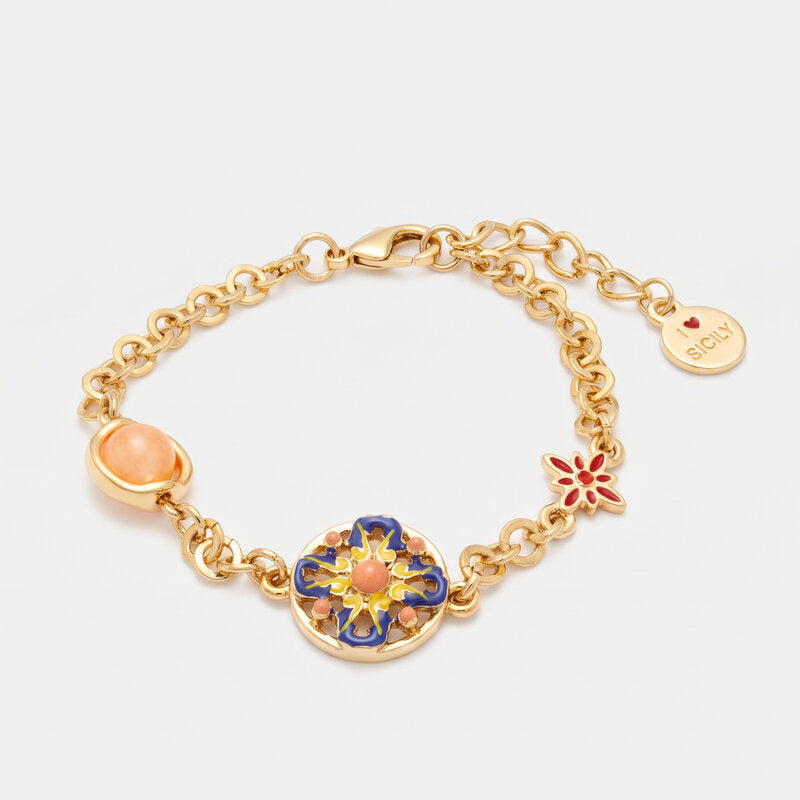 Bracciale in Metallo con maiolica - BYSIMON gioielli