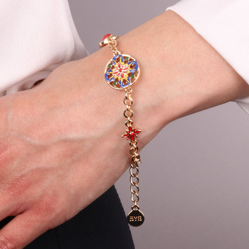 Bracciale in Metallo con maiolica - BYSIMON gioielli