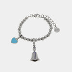 Bracciale con San Gennaro e cuore azzurro | portafortuna da regalare | BYSIMON