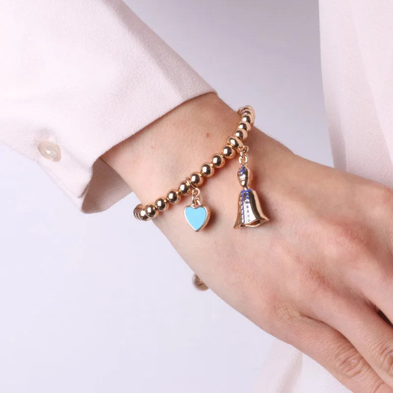 Bracciale con San Gennaro e cuore | regalo portafortuna napoletano | BYSIMON