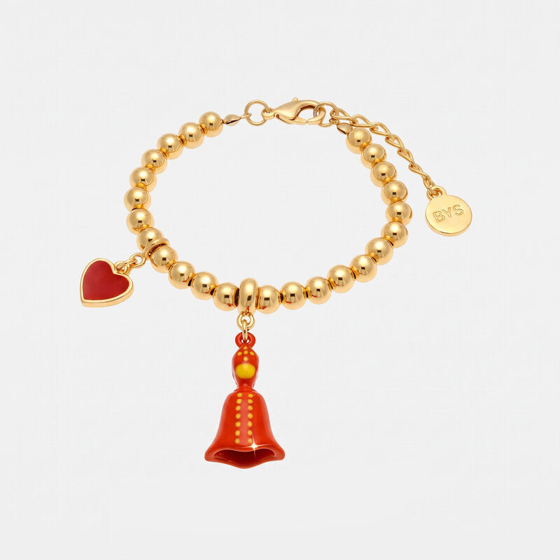 Bracciale con San Gennaro rosso | regali portafortuna scaramantici | BYSIMON