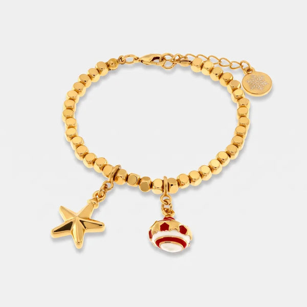 Bracciale in Metallo con pendenti a forma di stella e pallina