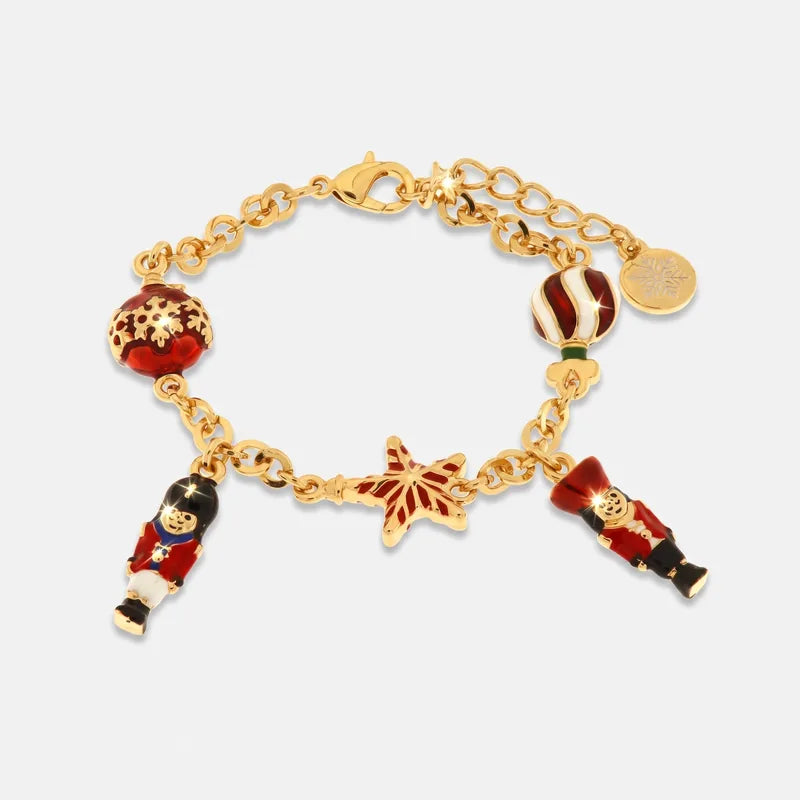 Bracciale in Metallo con pendenti a forma di palline e schiaccianoci