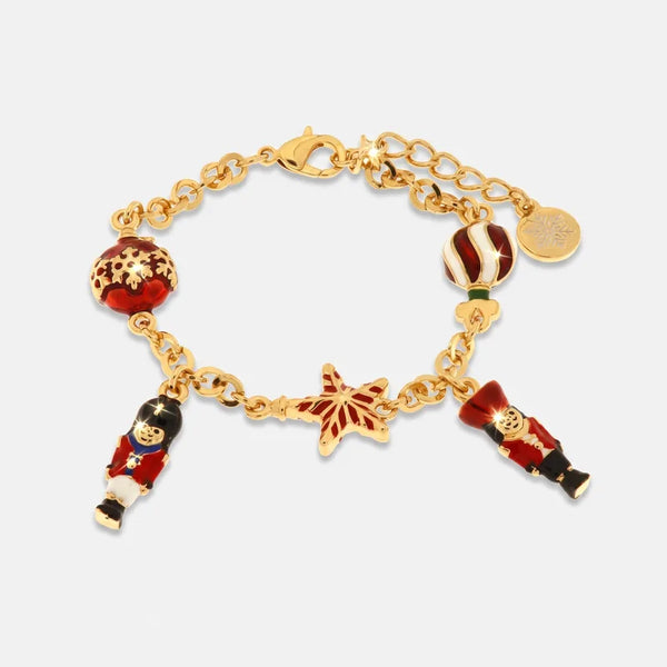 Bracciale in Metallo con pendenti a forma di palline e schiaccianoci