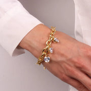 Bracciale in Metallo a catena con punti luce pendenti