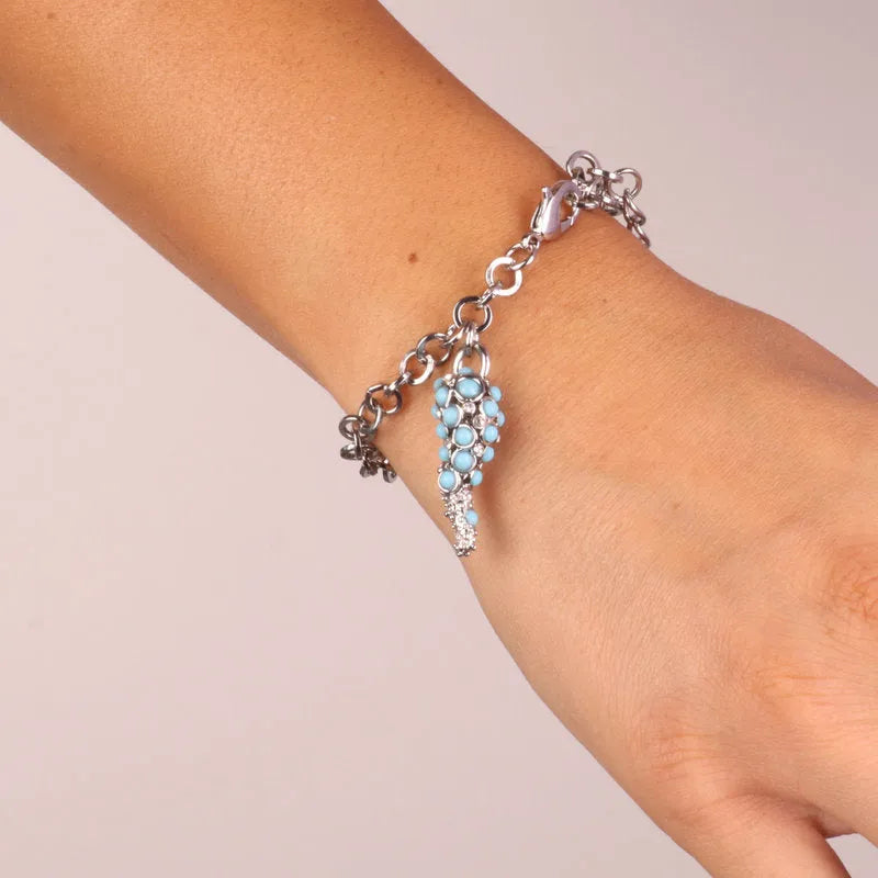 Bracciale in Metallo con corno centrale e cristalli AMONAPOLI - gioiello BySimon