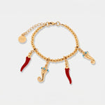 Bracciale in Metallo con cornetti colorati - BYSIMON gioielli
