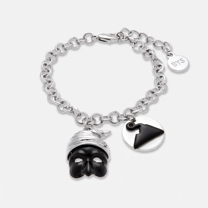 Bracciale con Pulcinella e Vesuvio | gioiello portafortuna da regalare | BYSIMON