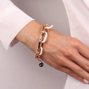 Bracciale in Metallo a groumette con smalto colorato bianco