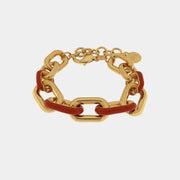 Bracciale in Metallo a groumette con smalto colorato rosso