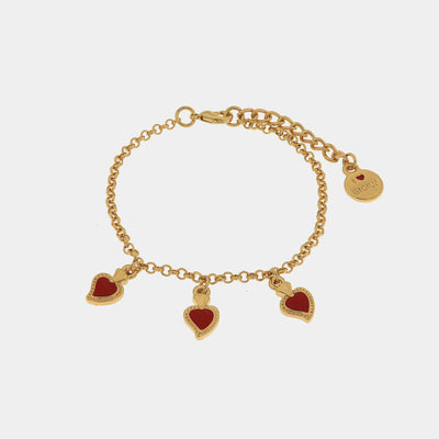 Bracciale in Metallo con cuori sacri pendenti - BYSIMON gioielli