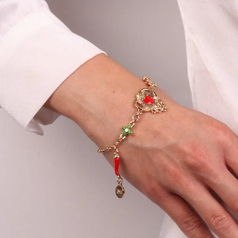 Bracciale in Metallo con cuore sacro
