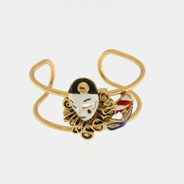 Bracciale in Metallo placcato oro con maschera veneziana