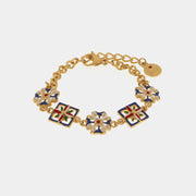 Bracciale in Metallo con maioliche colorate