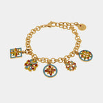 Bracciale in Metallo con maioliche colorate pendenti SICILY - gioiello BySimon
