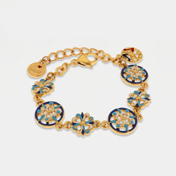 Bracciale in Metallo con maioliche colorate - BYSIMON gioielli