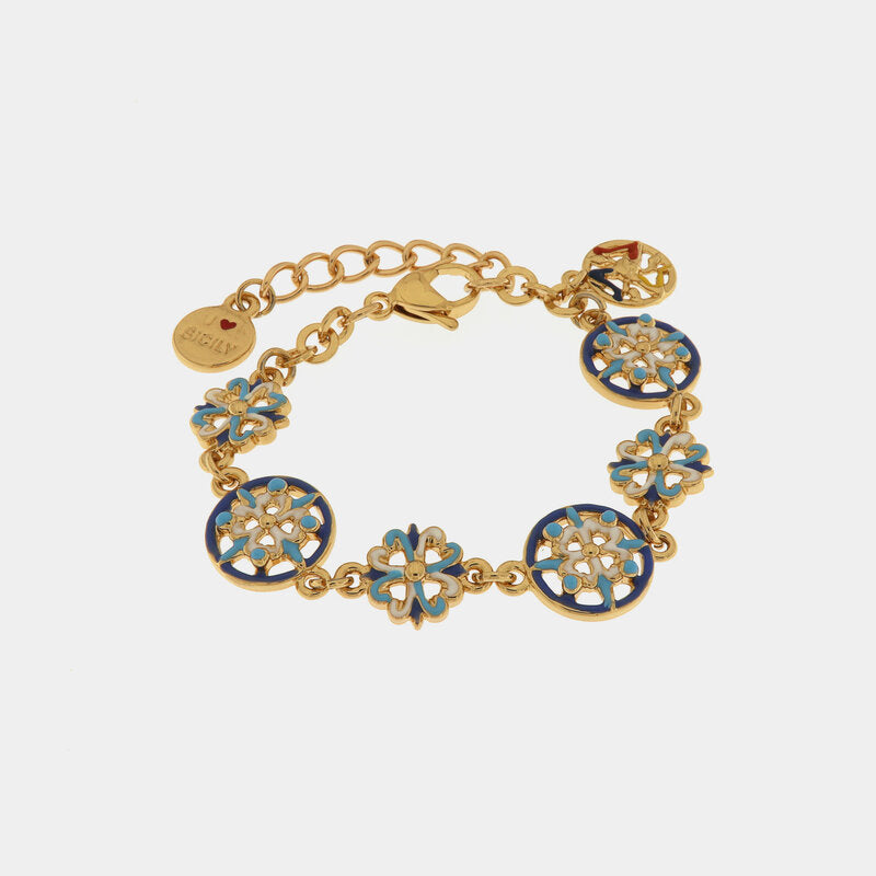 Bracciale in Metallo con maioliche colorate - BYSIMON gioielli