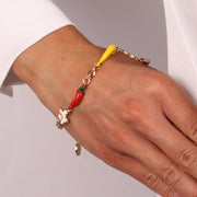 Bracciale in Metallo con peperoncini pendenti